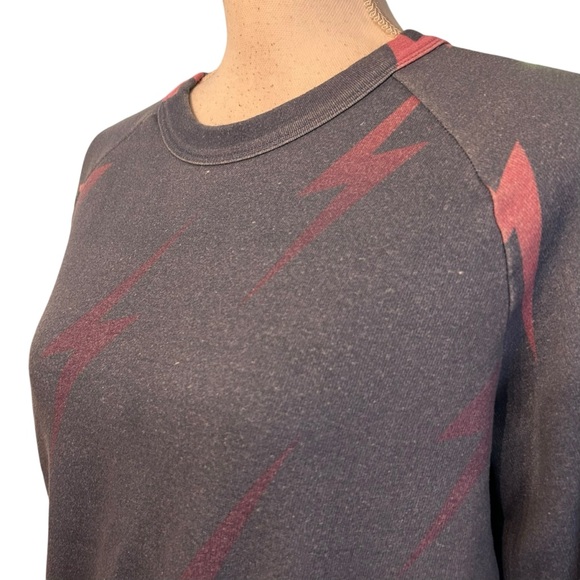 Aviator Nation Lightening Bolt Crewneck Sweatshirt Women’s SZ XS in Blue Grey - Picture 2 of 8